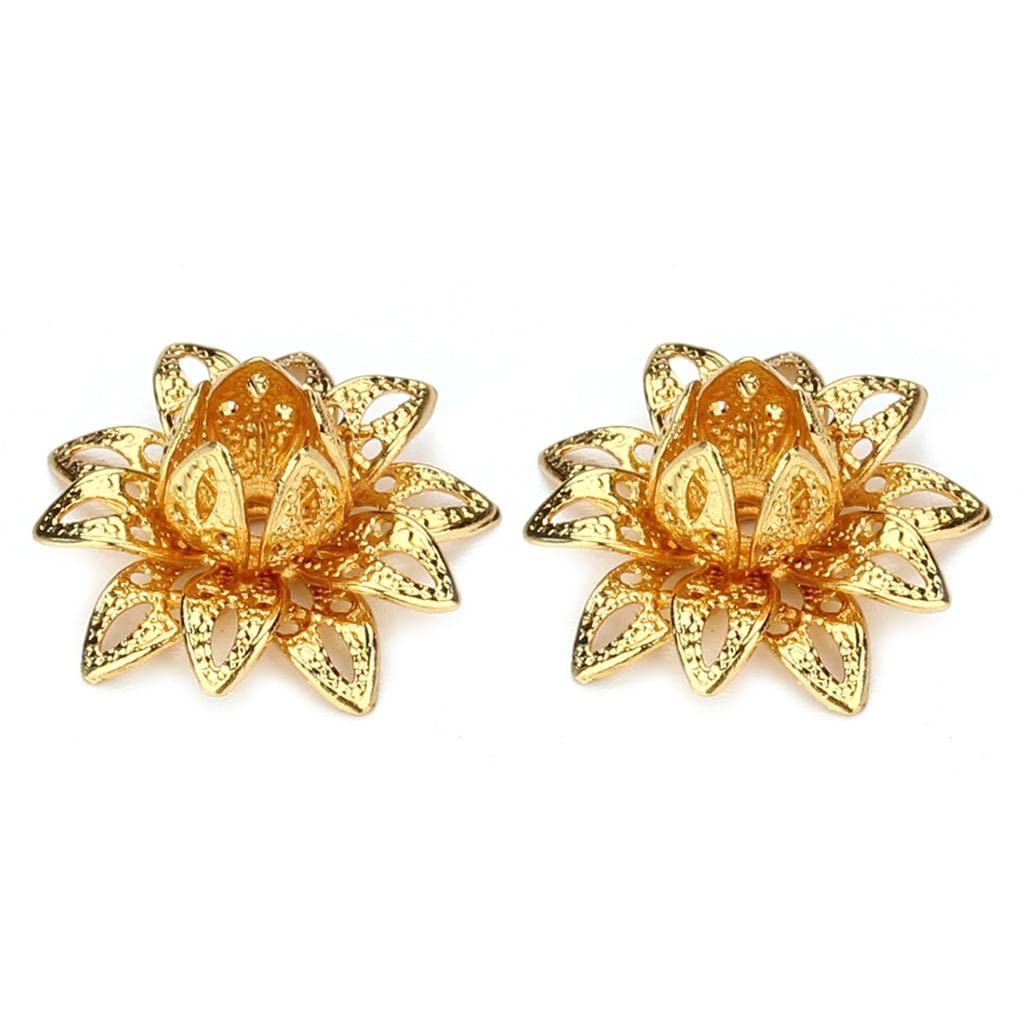 Amazon.co.jp: 20個 DIYの蓮の花 ビーズのキャップ ジュエリー用